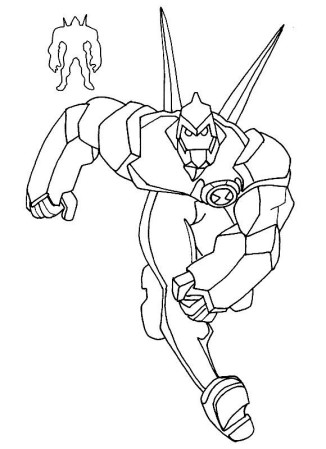 ben 10 coloring pages diamond head